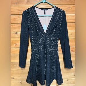 BCBGMaxAzria Black and Cream Dress